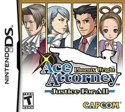 Box art for the game titled Phoenix Wright: Ace Attorney: Justice for All